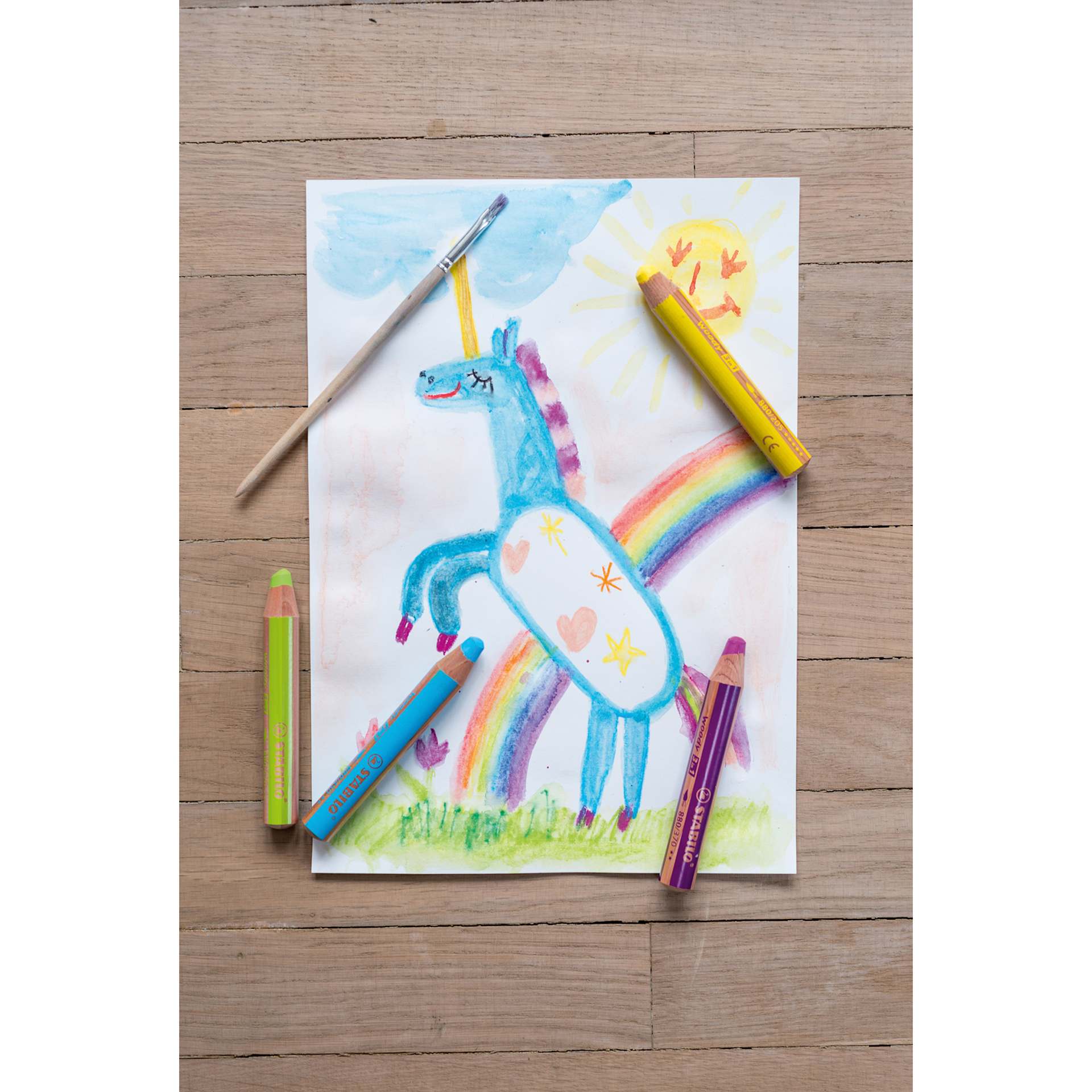 Stabilo Woody 3 in 1 Pencils used wet and dry for drawing