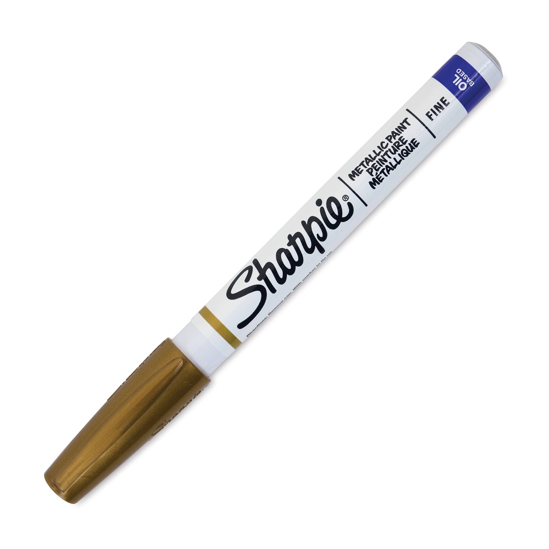 Sharpie Oil-Based Paint Marker - Metallic Gold, Fine Point, cap on