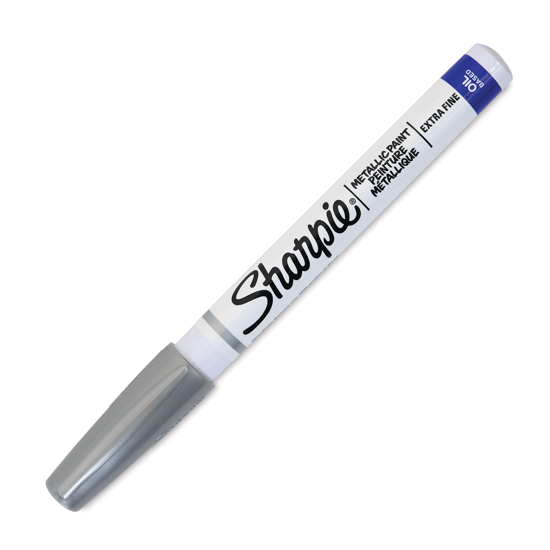 Sharpie Oil-Based Paint Marker - Metallic Silver, Extra Fine Point, cap on