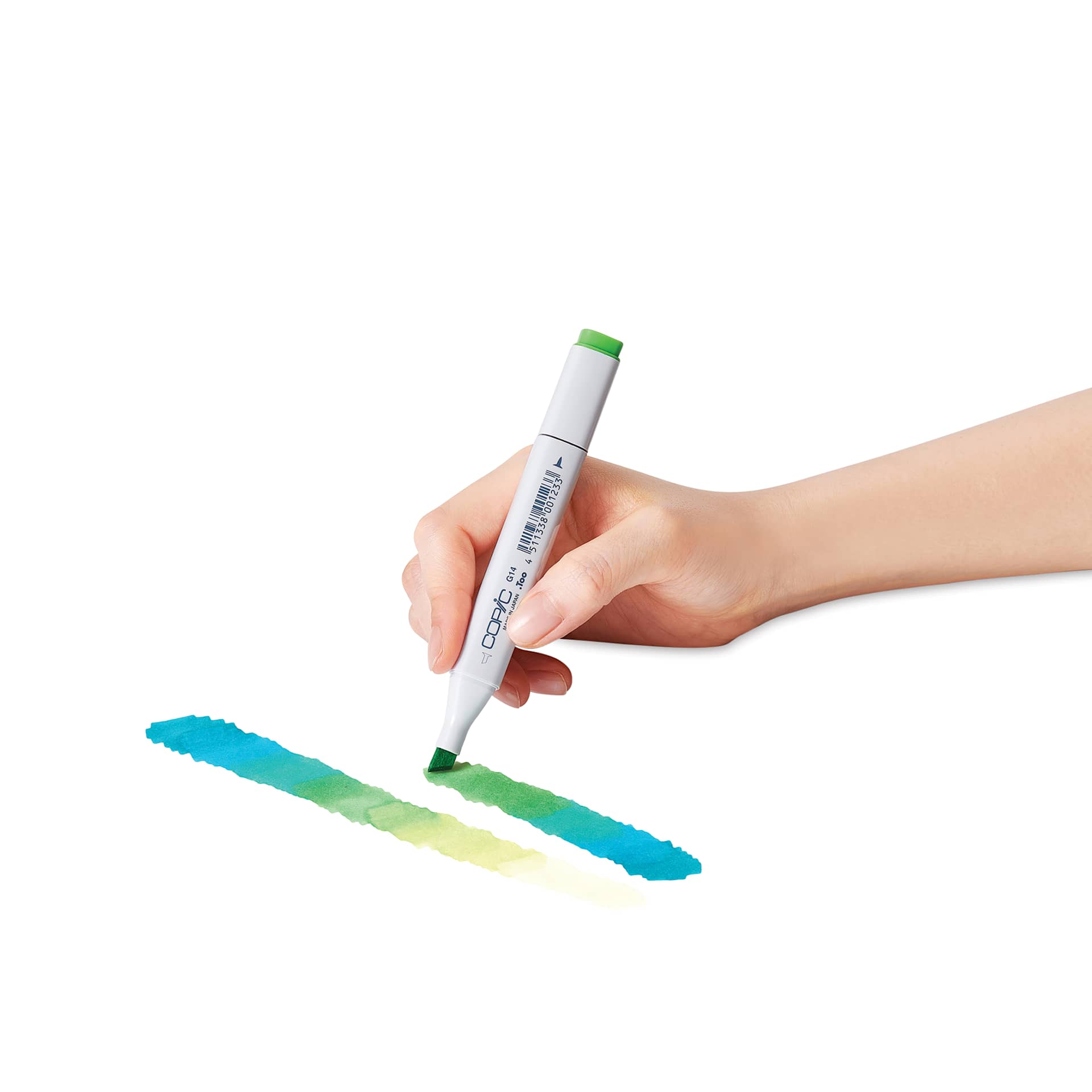Person using Copic Classic Markers to create blended colors. Person using Copic Classic Markers to create blended colors.