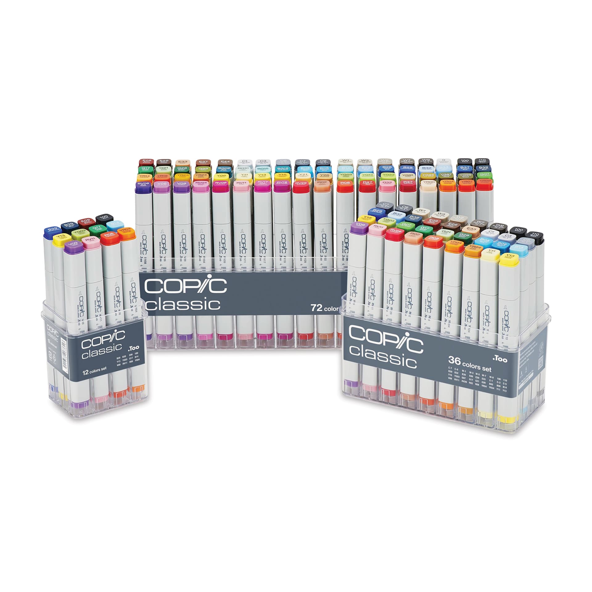 Copic Classic Marker Sets in 12, 36, and 72. Copic Classic Marker Sets in 12, 36, and 72.
