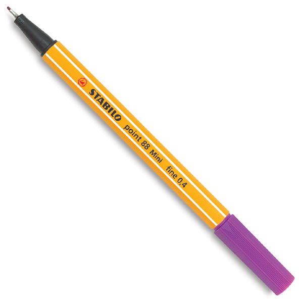 Stabilo Point 88 Mini Pens - Single Purple Mini pen shown uncapped
