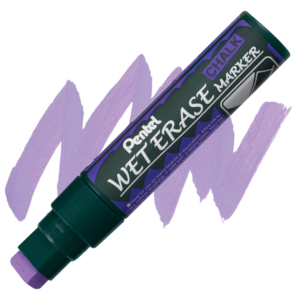 Pentel Wet Erase Chalk Markers - Jumbo Point, Violet marker and swatch