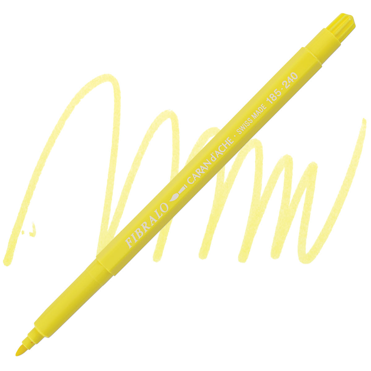 Caran d'Ache Fibralo Marker - Lemon Yellow marker and swatch