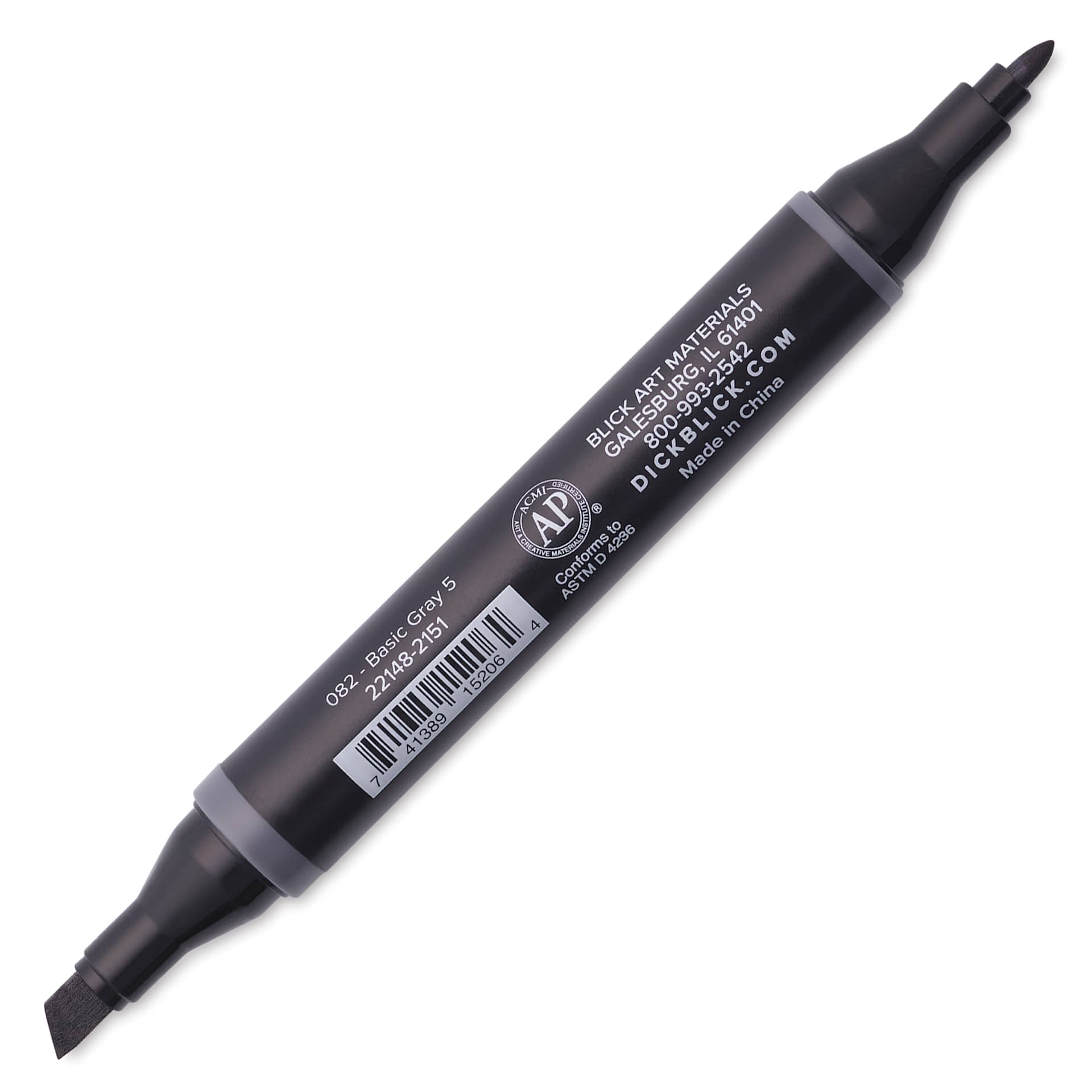 Blick Studio Alcohol Art Marker - 082 Basic Gray 5, marker with caps off