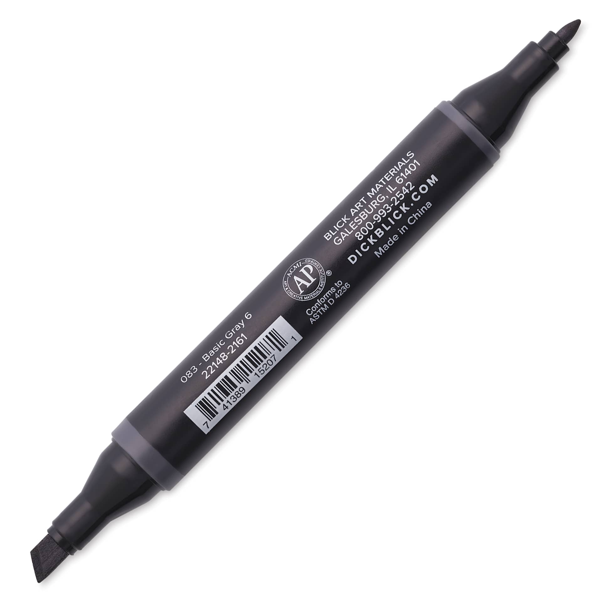 Blick Studio Alcohol Art Marker - 083 Basic Gray 6, marker with caps off