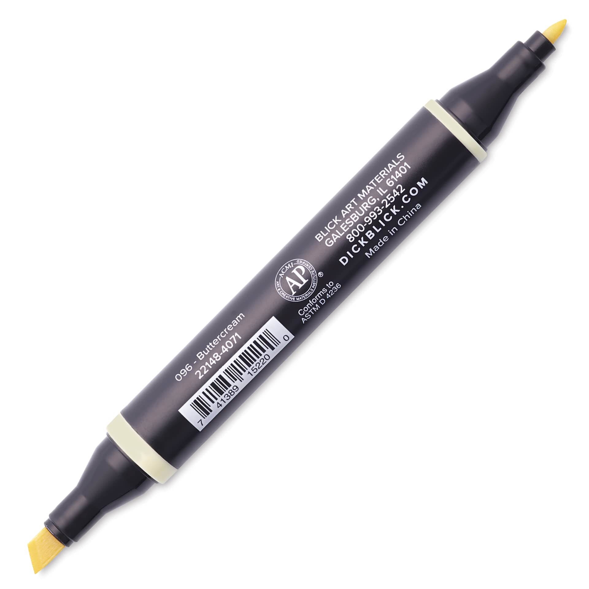 Blick Studio Alcohol Art Marker - 096 Buttercream, marker with caps off