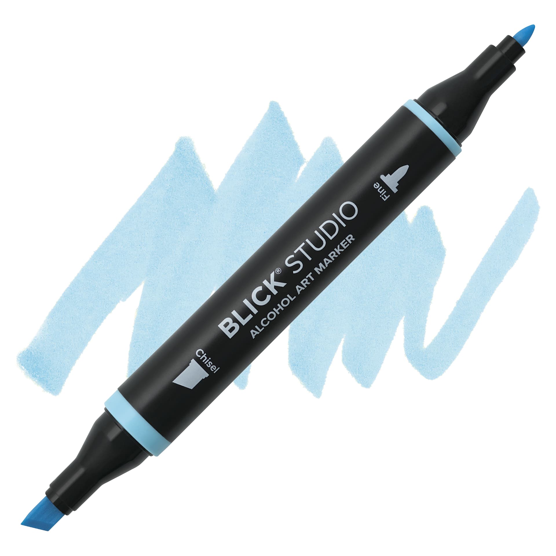 Blick Studio Alcohol Art Marker - 534 Arctic Blue, swatch and marker