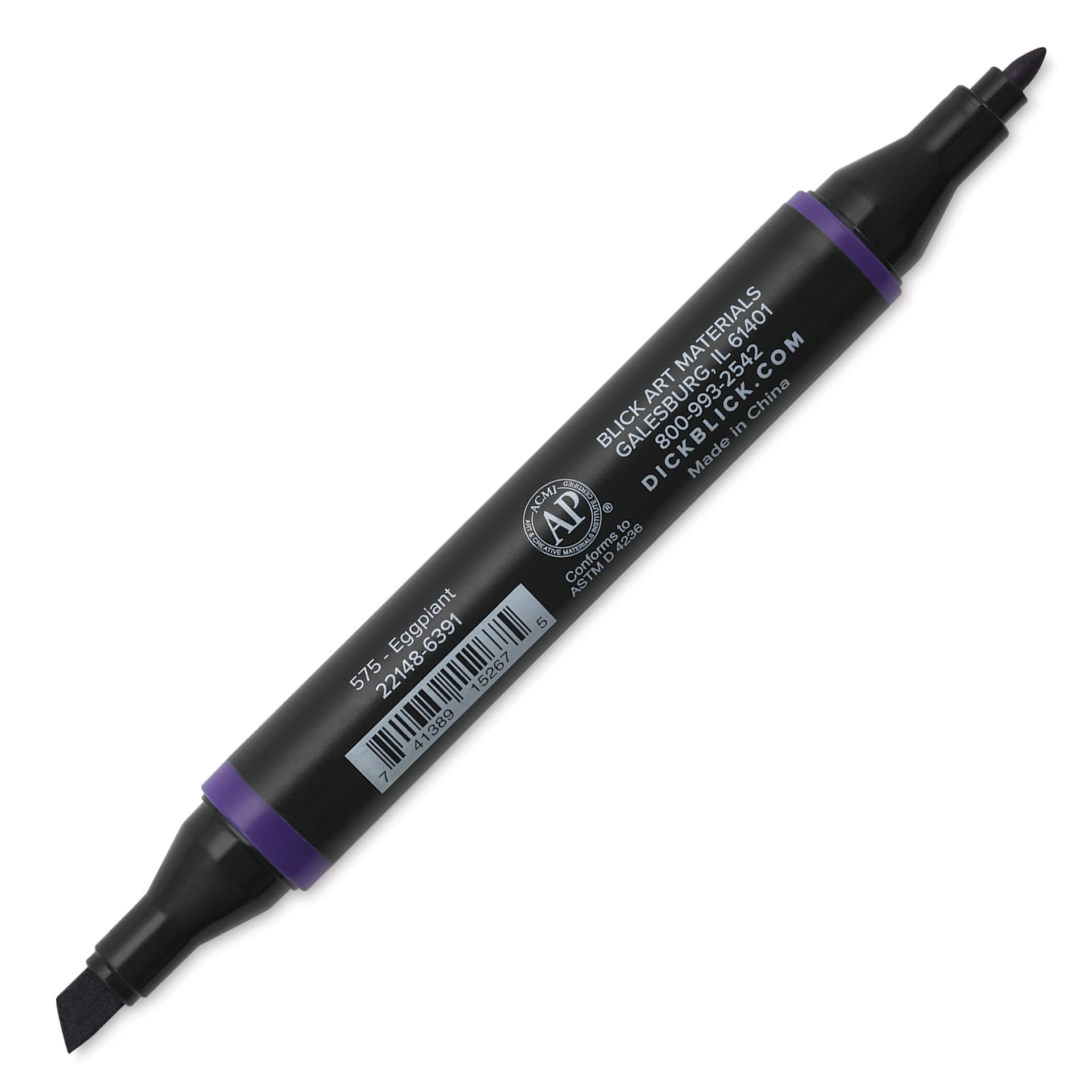 Blick Studio Alcohol Art Marker - 575 Eggplant, caps off