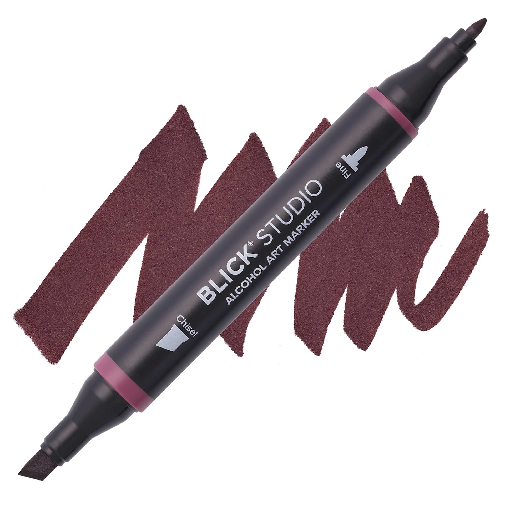 Blick Studio Alcohol Art Marker - 046 Dark Umber, swatch and marker, swatch and marker