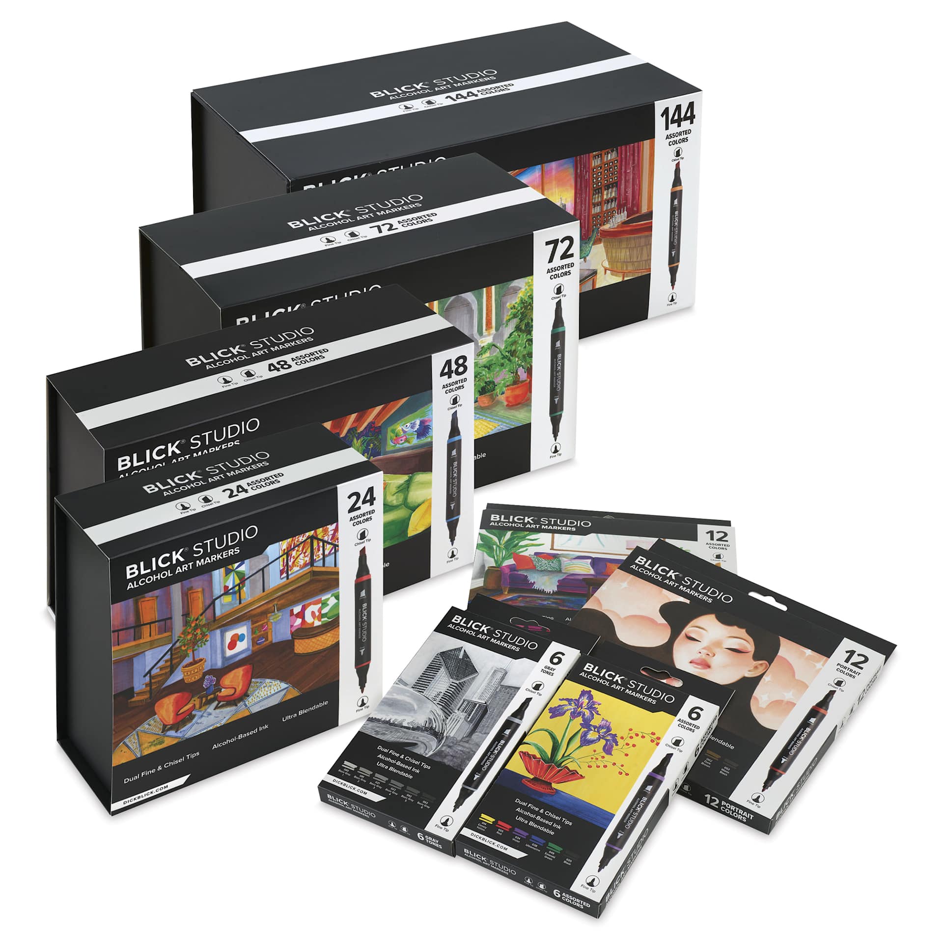 Blick Studio Double-Ended Alcohol Art Markers - All Sets Pictured