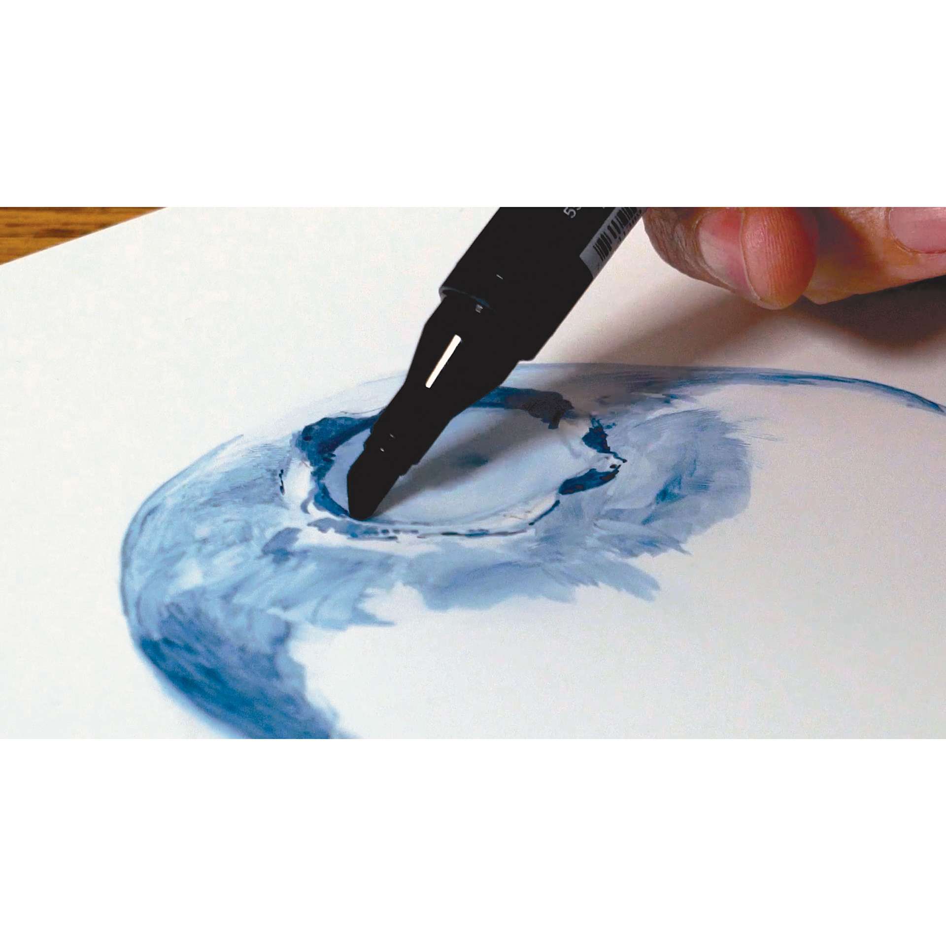 Blick Studio Double-Ended Alcohol Art Markers, blue marker on paper