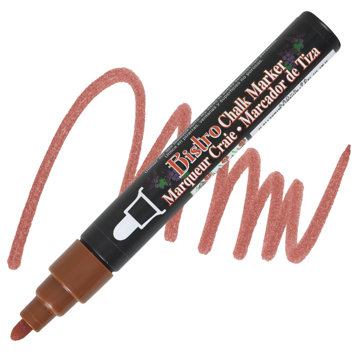 Marvy Uchida Bistro Chalk Marker - Brown, 6 mm marker and swatch