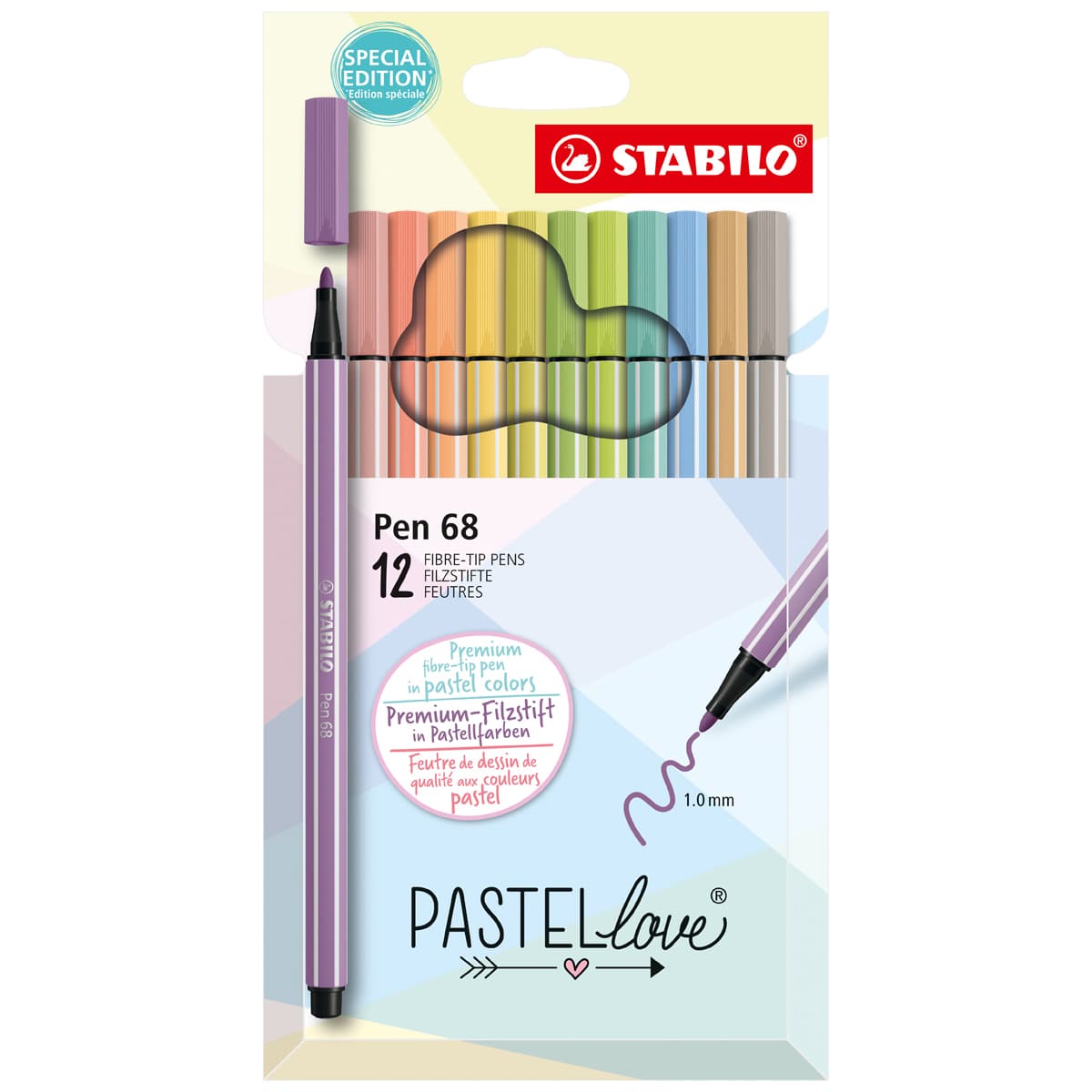 Stabilo Pen 68 Set - Set of 12, Pastel Colors