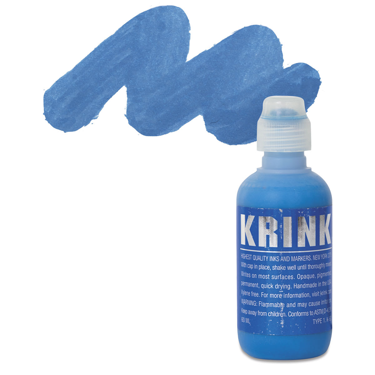 KRINK K-60 Paint Marker - Light Blue marker and swatch KRINK K-60 Paint Marker - Light Blue marker and swatch