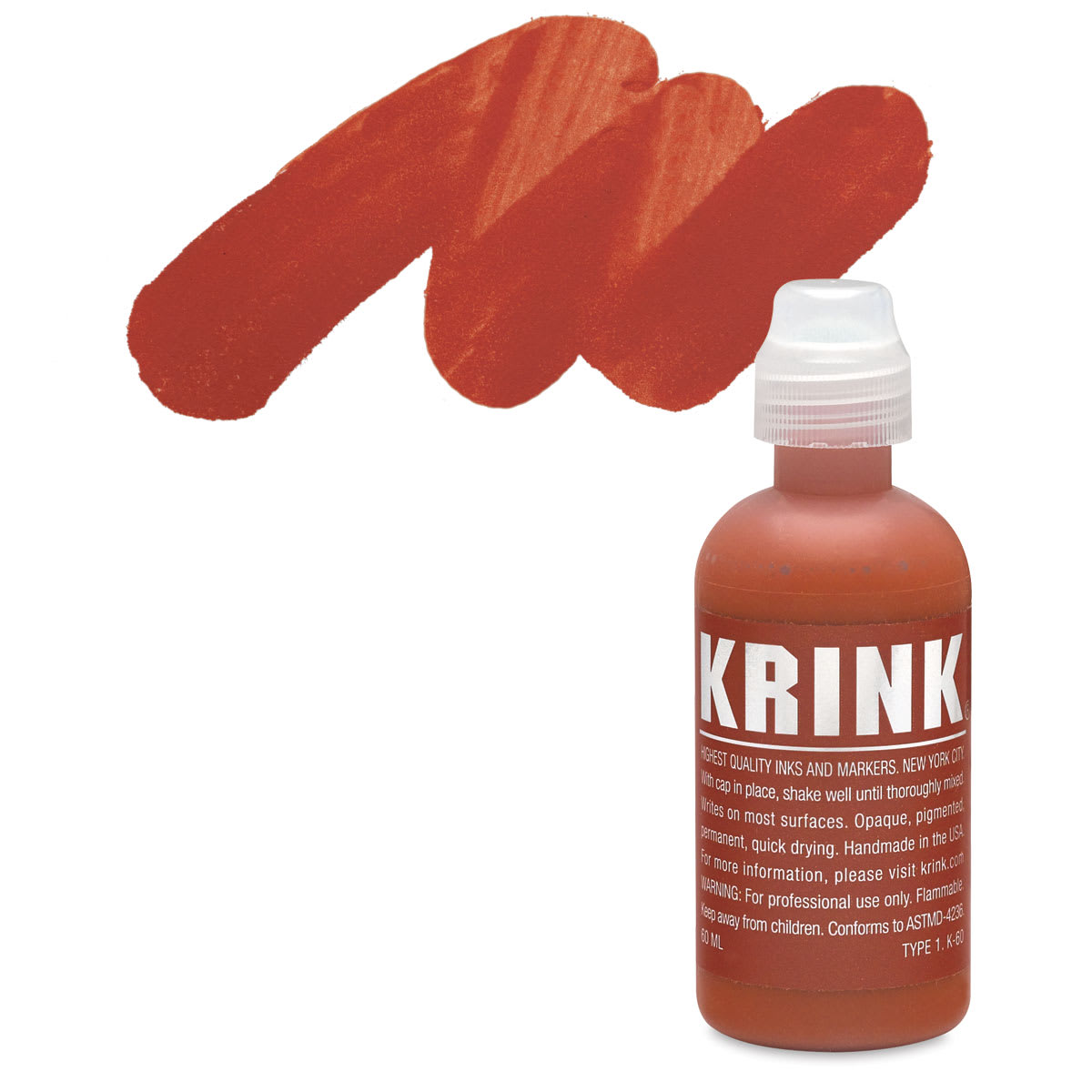 KRINK K-60 Paint Marker - Orange marker and swatch