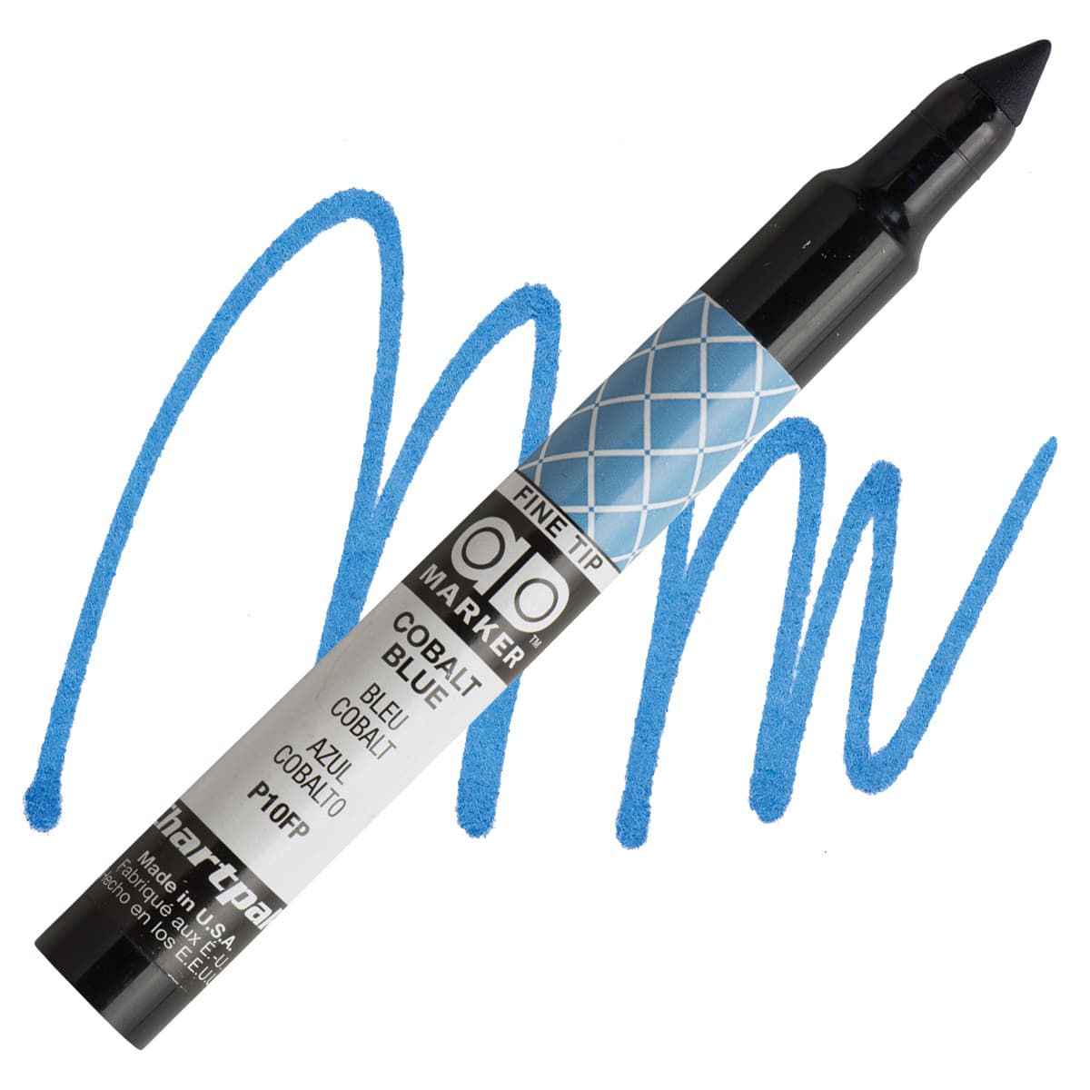 Chartpak Fine Tip Ad Marker - Cobalt Blue marker and swatch
