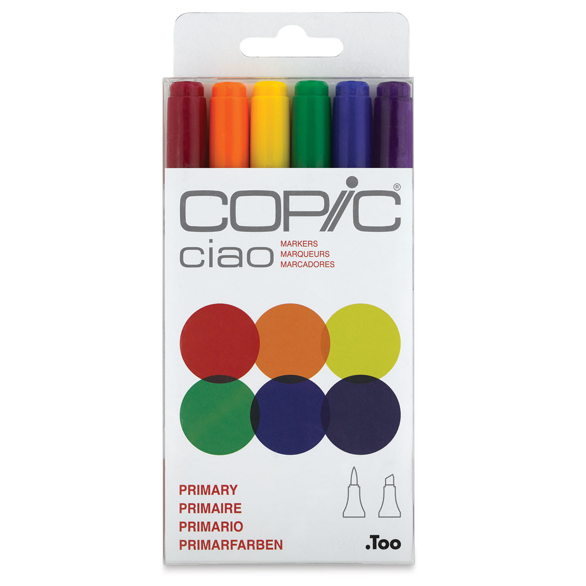 Copic Ciao Double Ended Marker Set - Primary Colors, Set of 6 Copic Ciao Double Ended Marker Set - Primary Colors, Set of 6