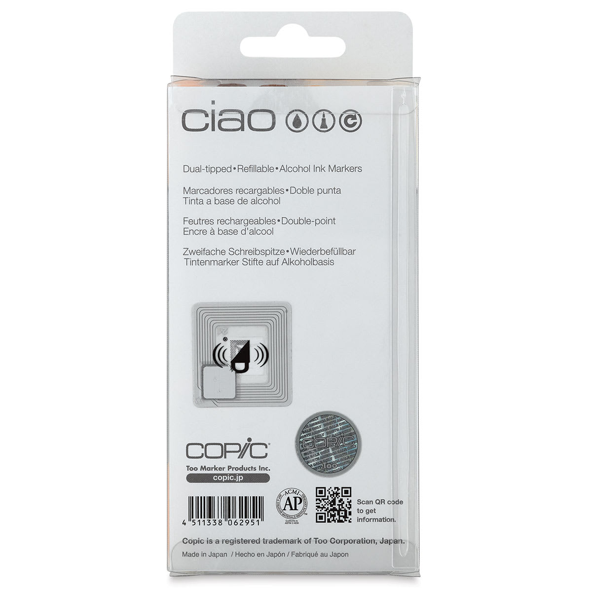 Copic Ciao Double Ended Marker Set - Portrait Colors, Set of 6 (back of package)