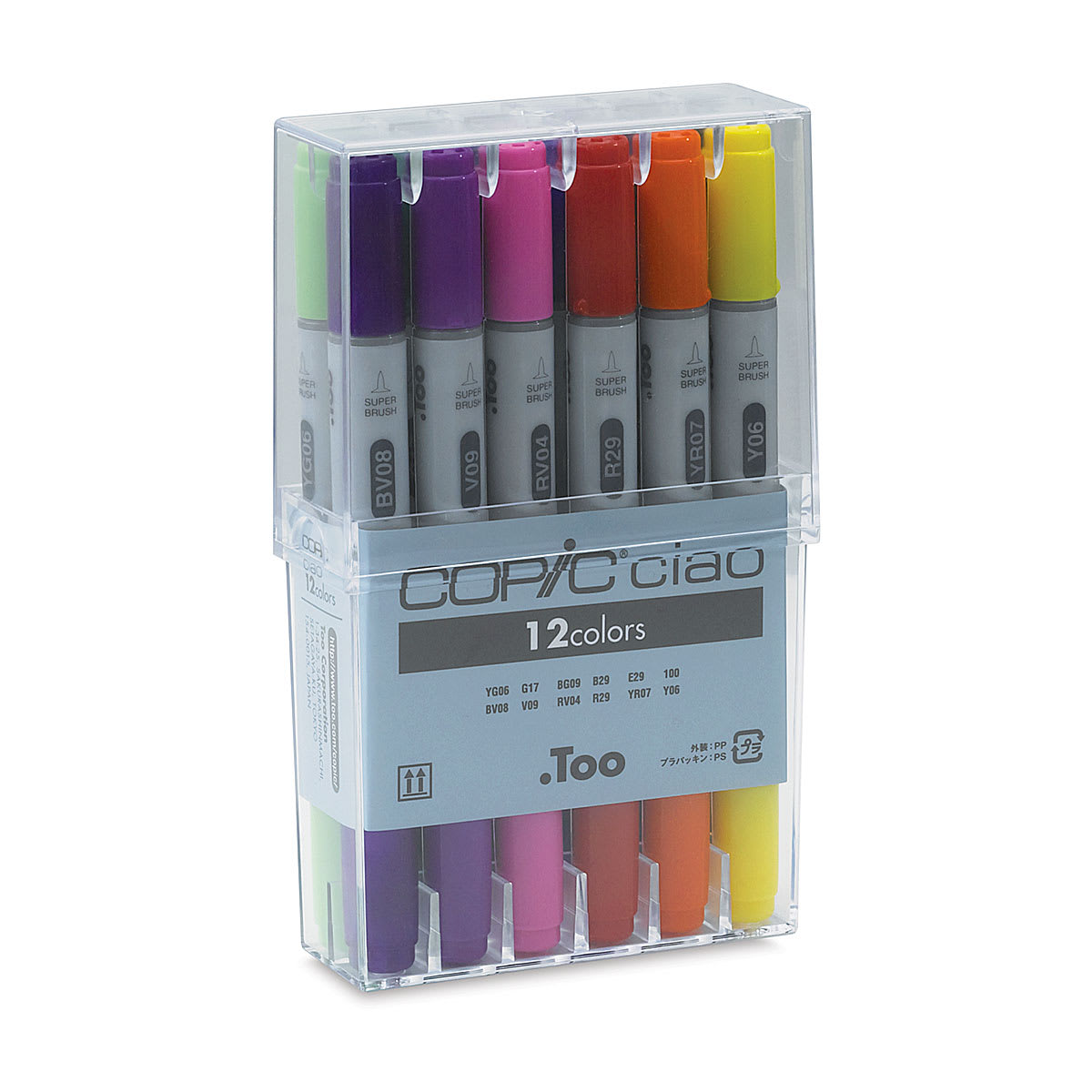 Copic Ciao Double Ended Markers - Basic Colors, Set of 12 (front of package)