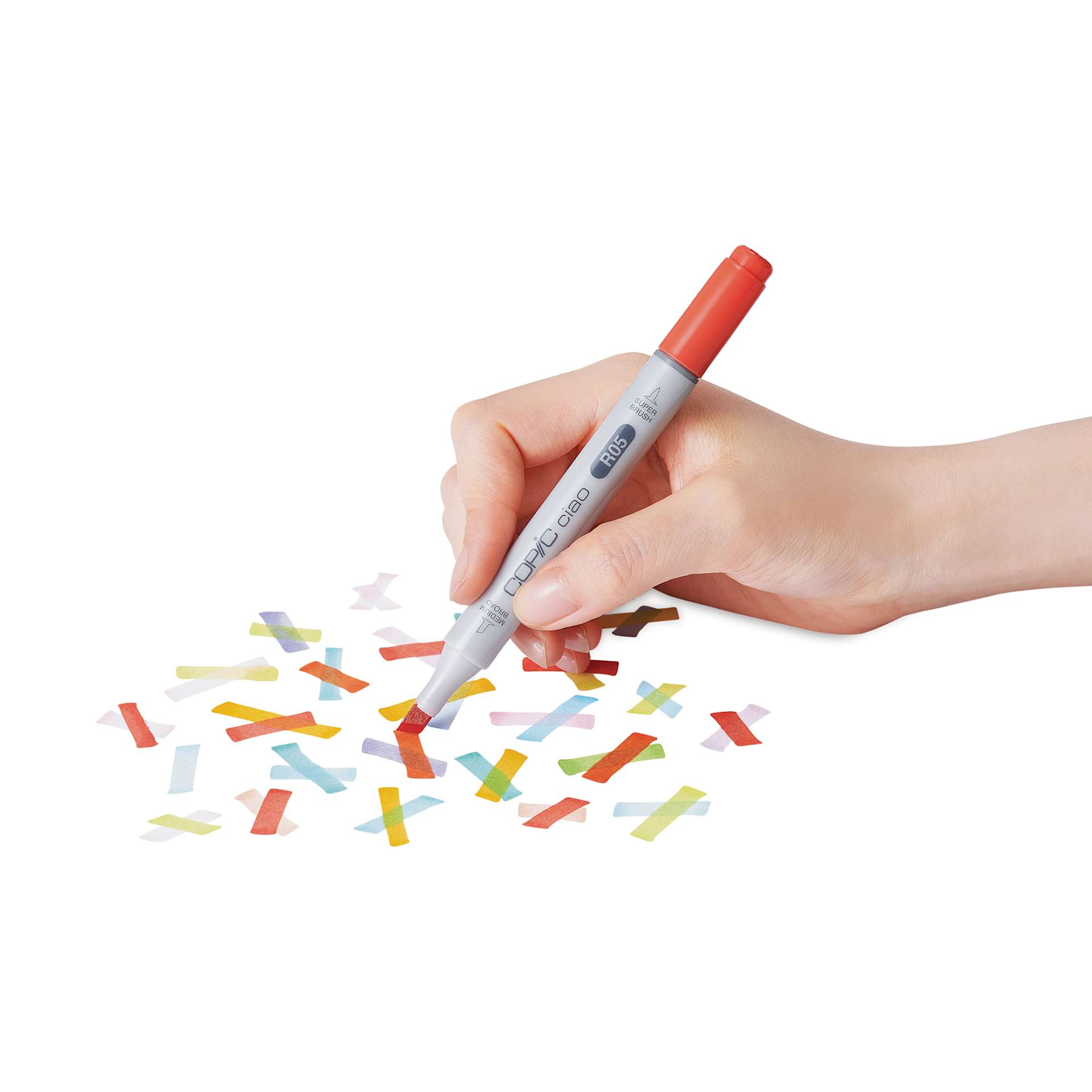 Person using the chisel tip of the Copic Ciao Double Ended Marker. Person using the chisel tip of the Copic Ciao Double Ended Marker.