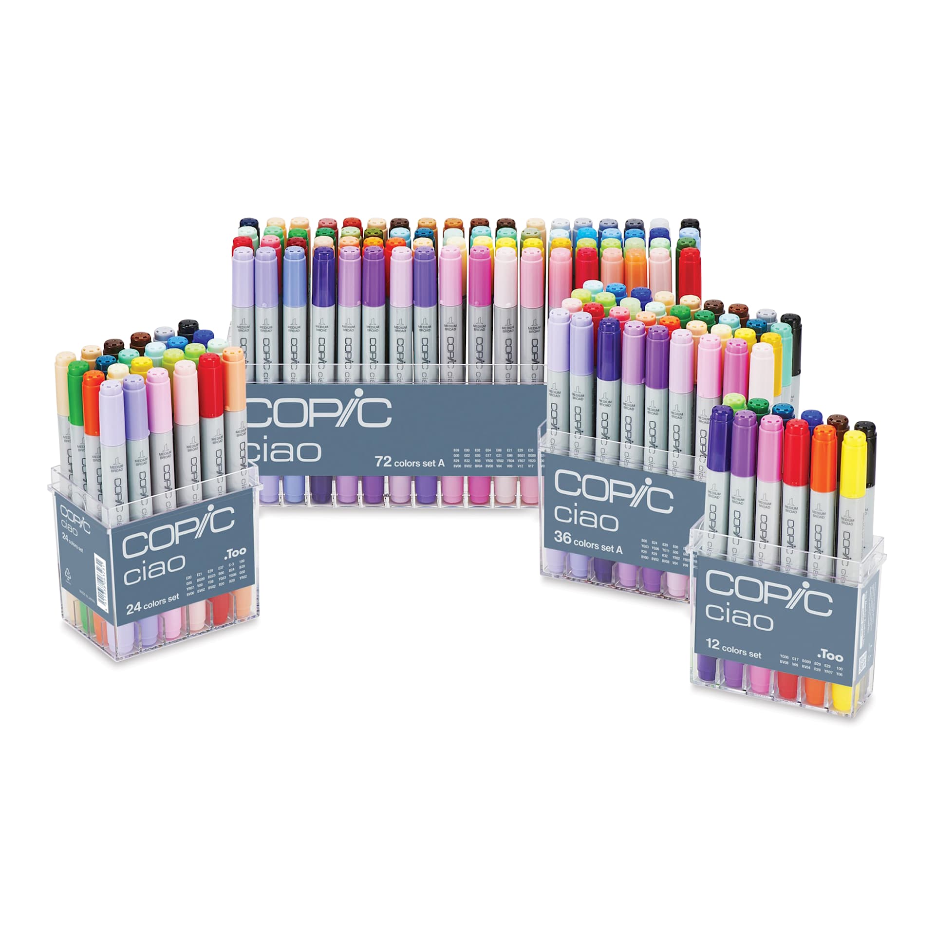 Copic Ciao Double Ended Marker Sets in 12, 24, 36, and 72. Copic Ciao Double Ended Marker Sets in 12, 24, 36, and 72.