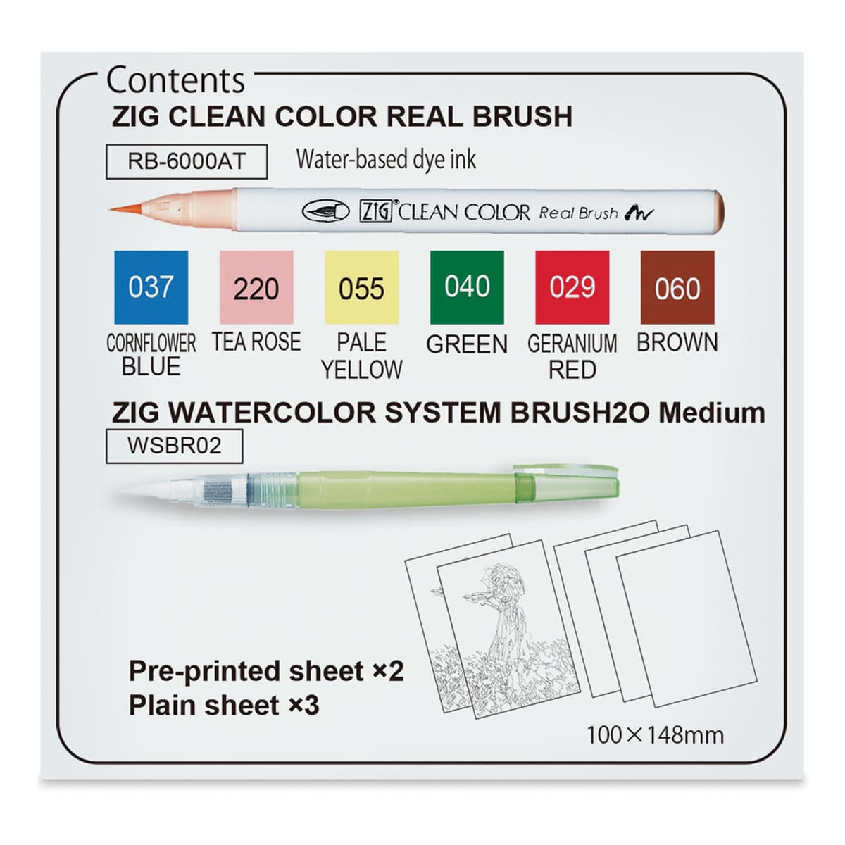 Kuretake Zig Historic Art Watercolors with Claude Monet (set contents)
