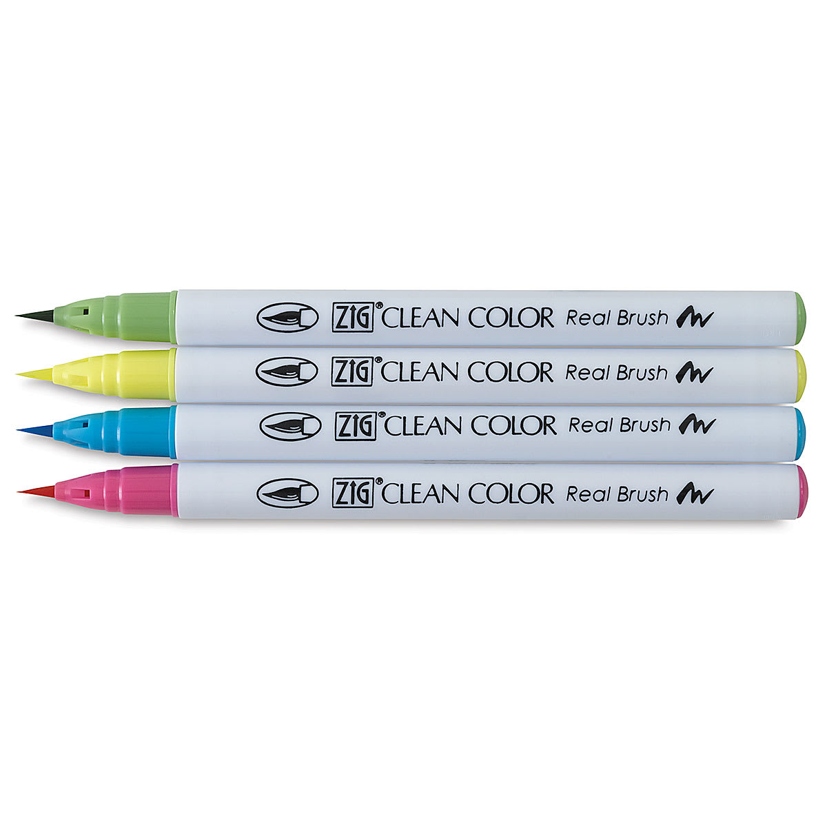 Zig Clean Color Real Brush Pen Set - Components of Pop Colors Set of 4 