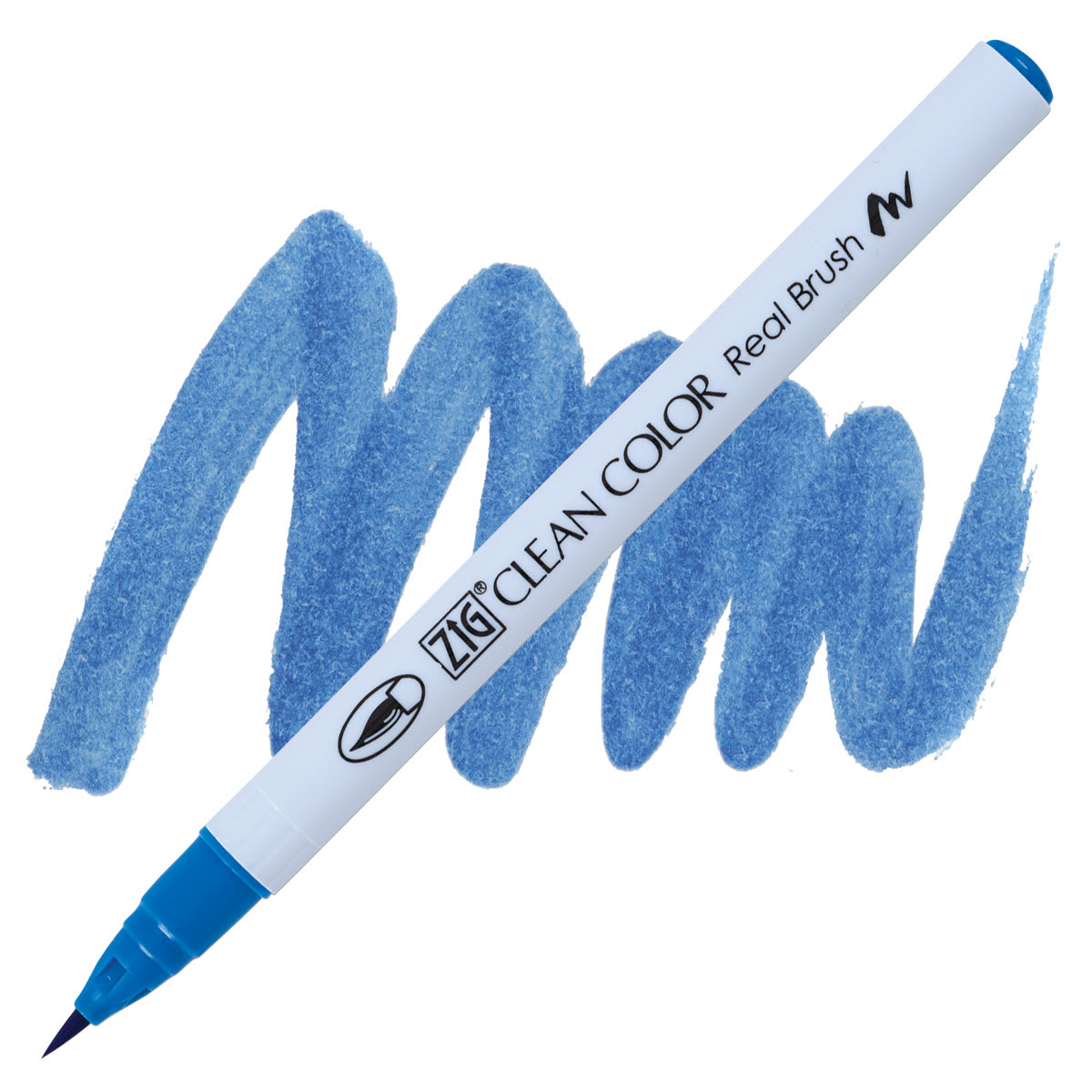 Kuretake Zig Clean Color Real Brush Pen - Cornflower Blue pen and swatch