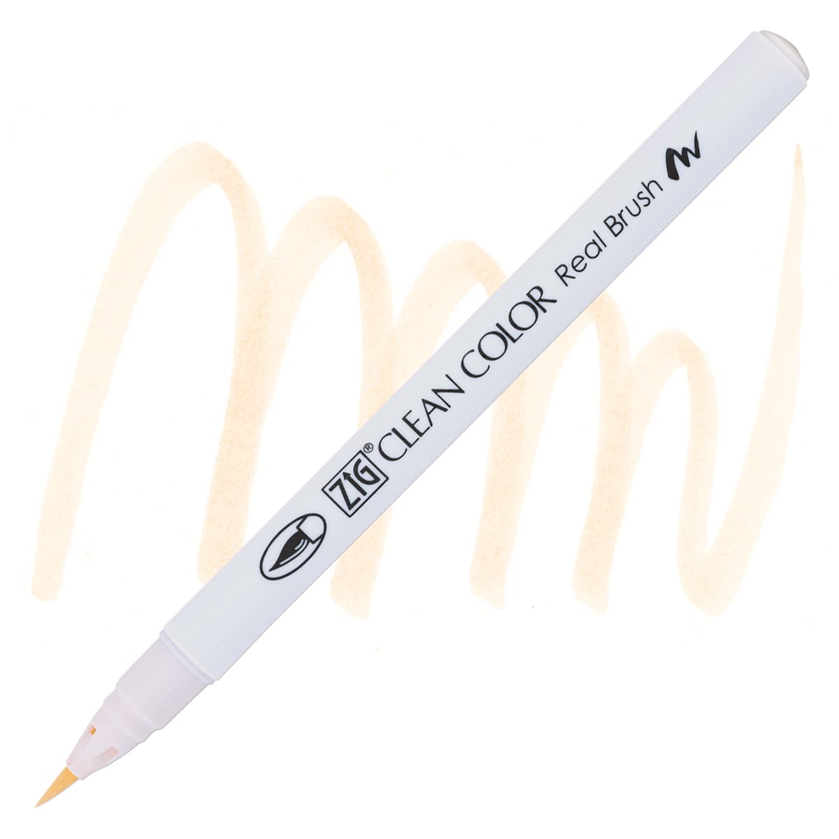 Kuretake Zig Clean Color Real Brush Pen - Light Beige pen and swatch