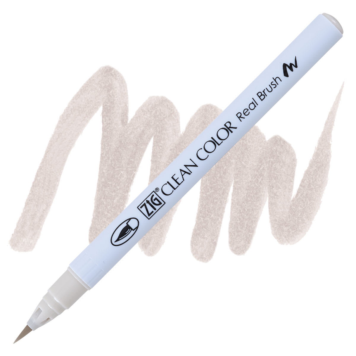 Kuretake Zig Clean Color Real Brush Pen - Warm Gray 2 pen and swatch