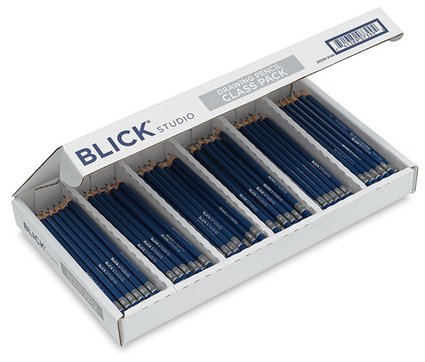 Blick Studio Drawing Pencils - Class Pack of 144. Box lid part with pencils in six compartments. Blick Studio Drawing Pencils - Class Pack of 144. Box lid part with pencils in six compartments.