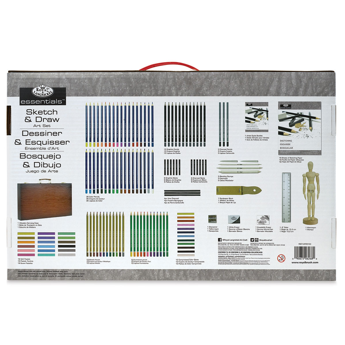 Royal & Langnickel Deluxe Drawing Set (back of package) Royal & Langnickel Deluxe Drawing Set (back of package)