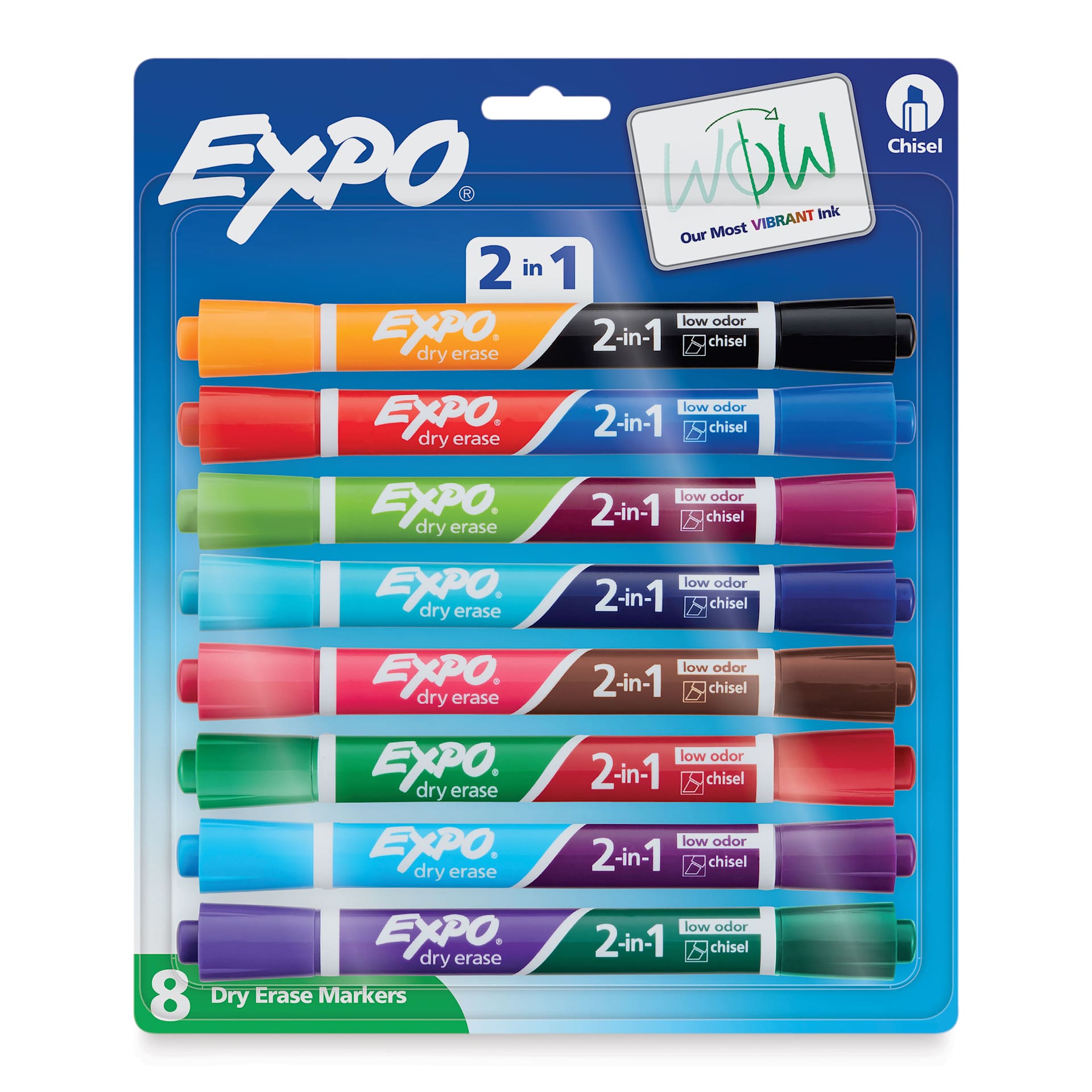 Expo 2-in-1 Dry Erase Markers - Set of 8, front of packaging