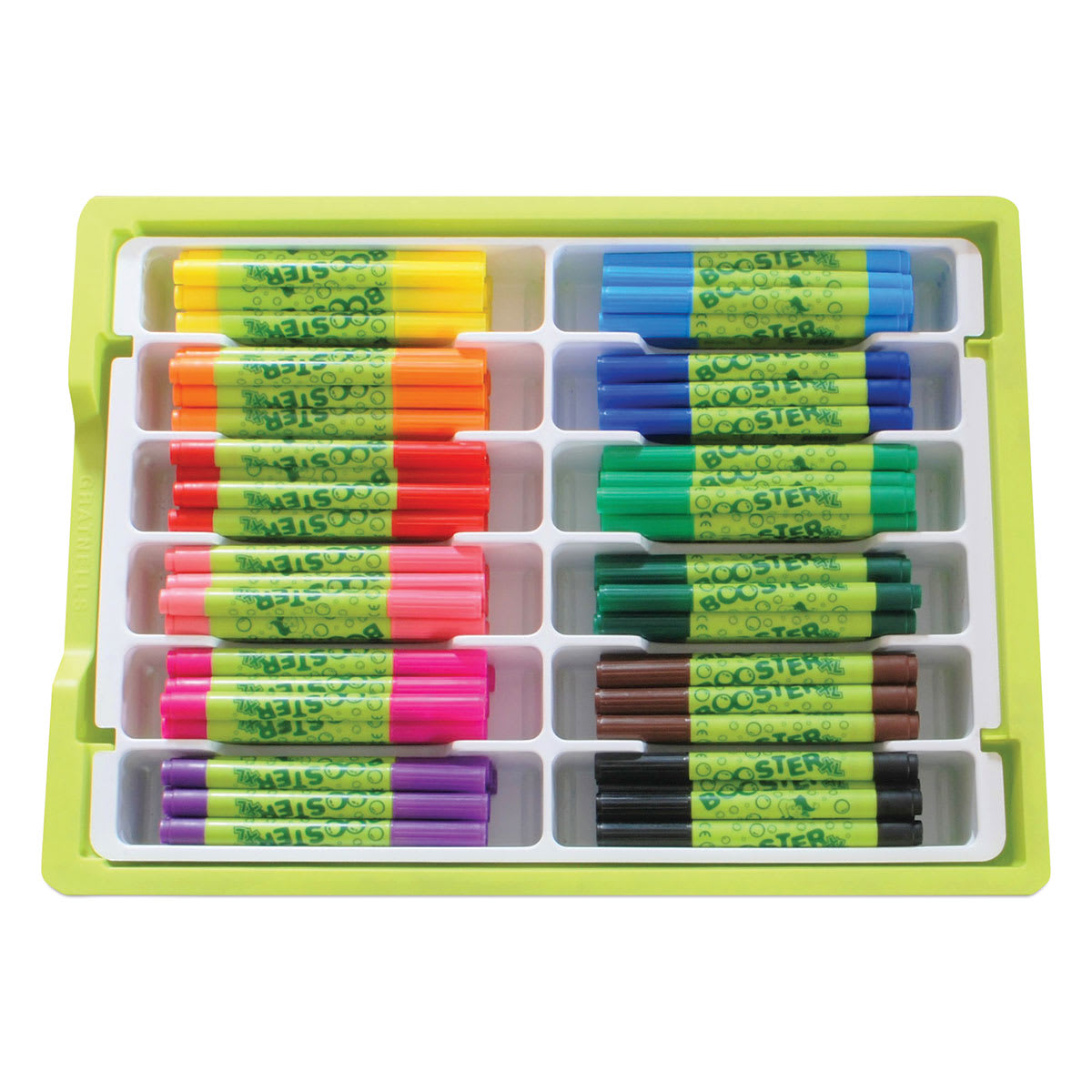 Jolly Booster XL Marker Sets - 144 Markers stored by color in 12 section storage tray