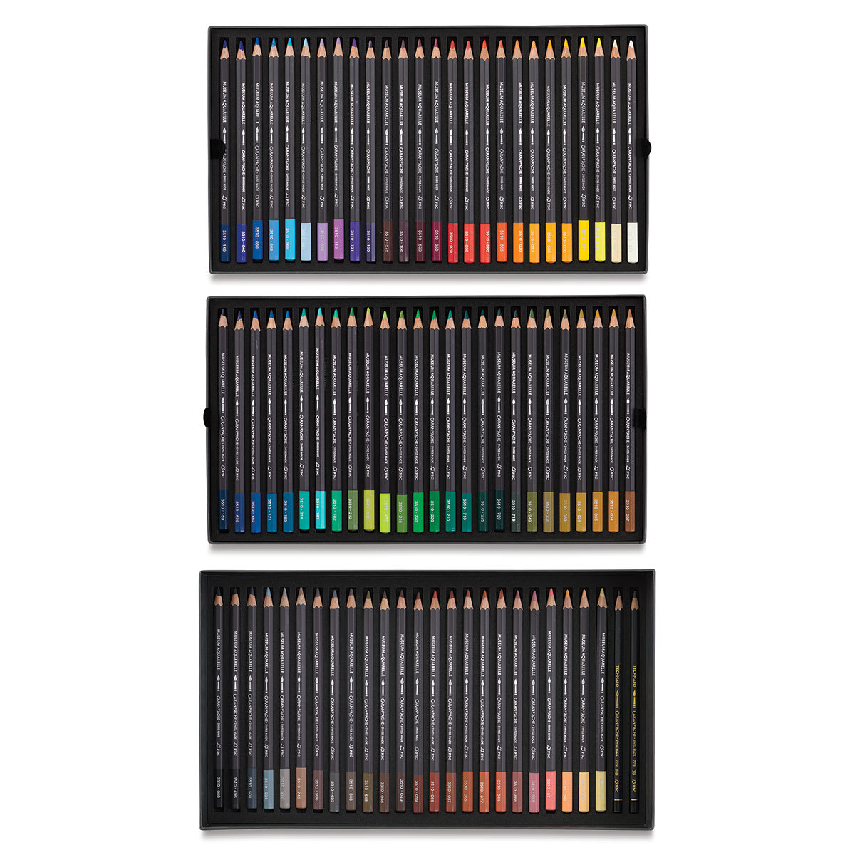 Caran d'Ache Museum Aquarelle Pencils - 76 pc set shown in trays
Caran d'Ache Museum Aquarelle Pencils - 76 pc set shown in trays