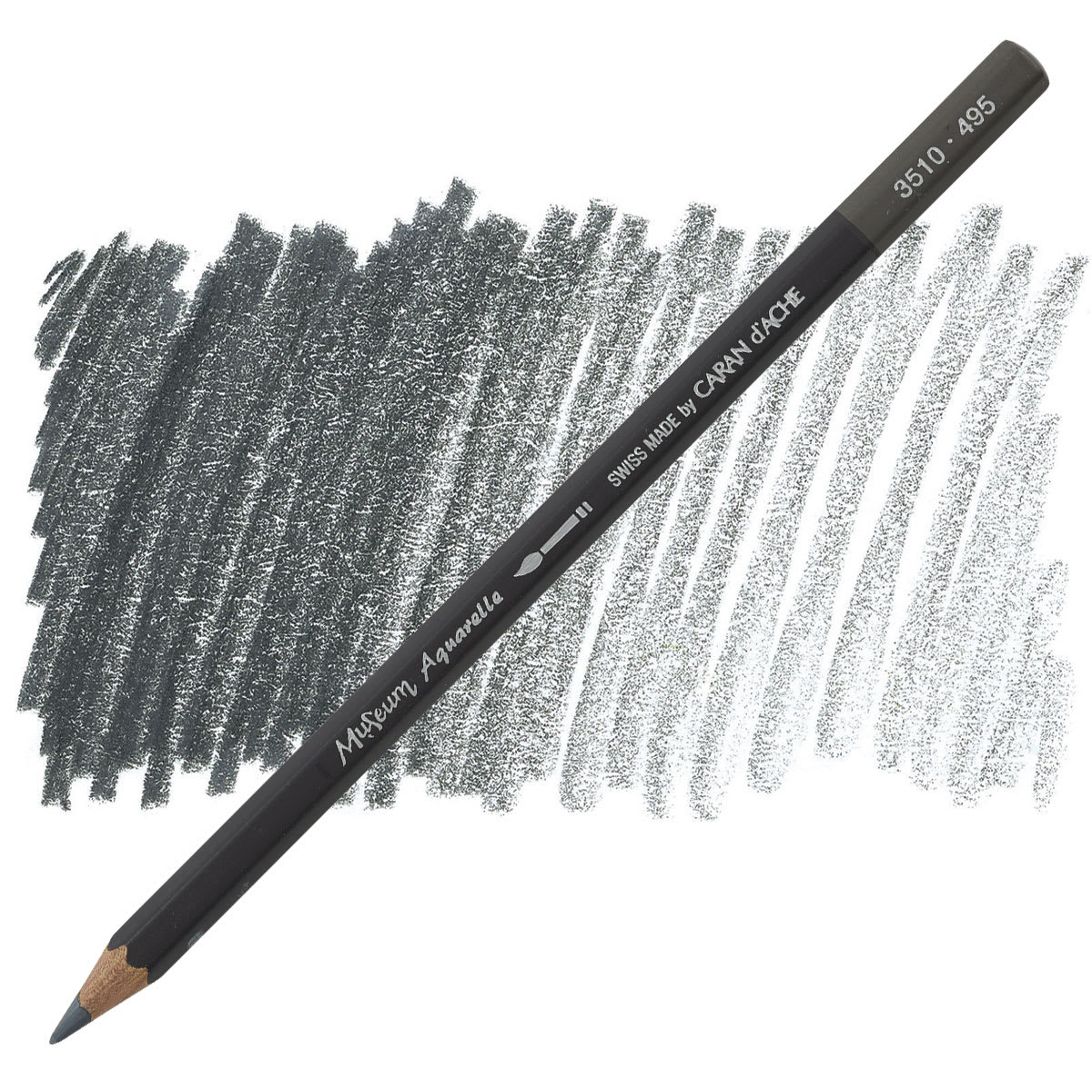 Caran D'Ache Museum Aquarelle Pencil - Slate Grey pencil and swatch