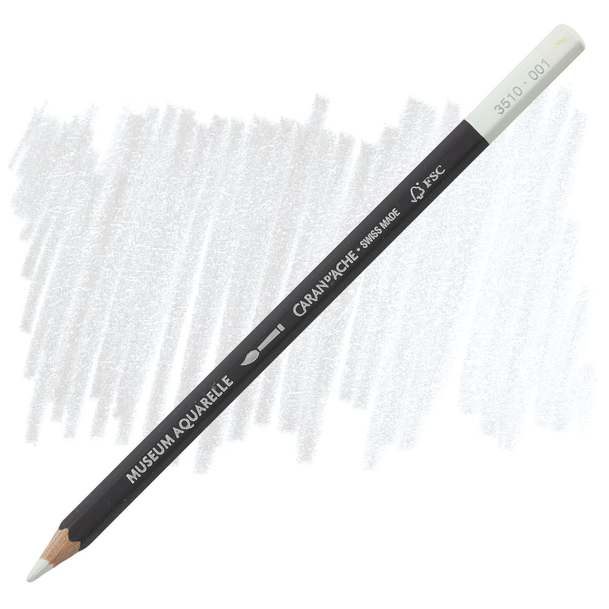 Caran D'Ache Museum Aquarelle Pencil - White pencil and swatch