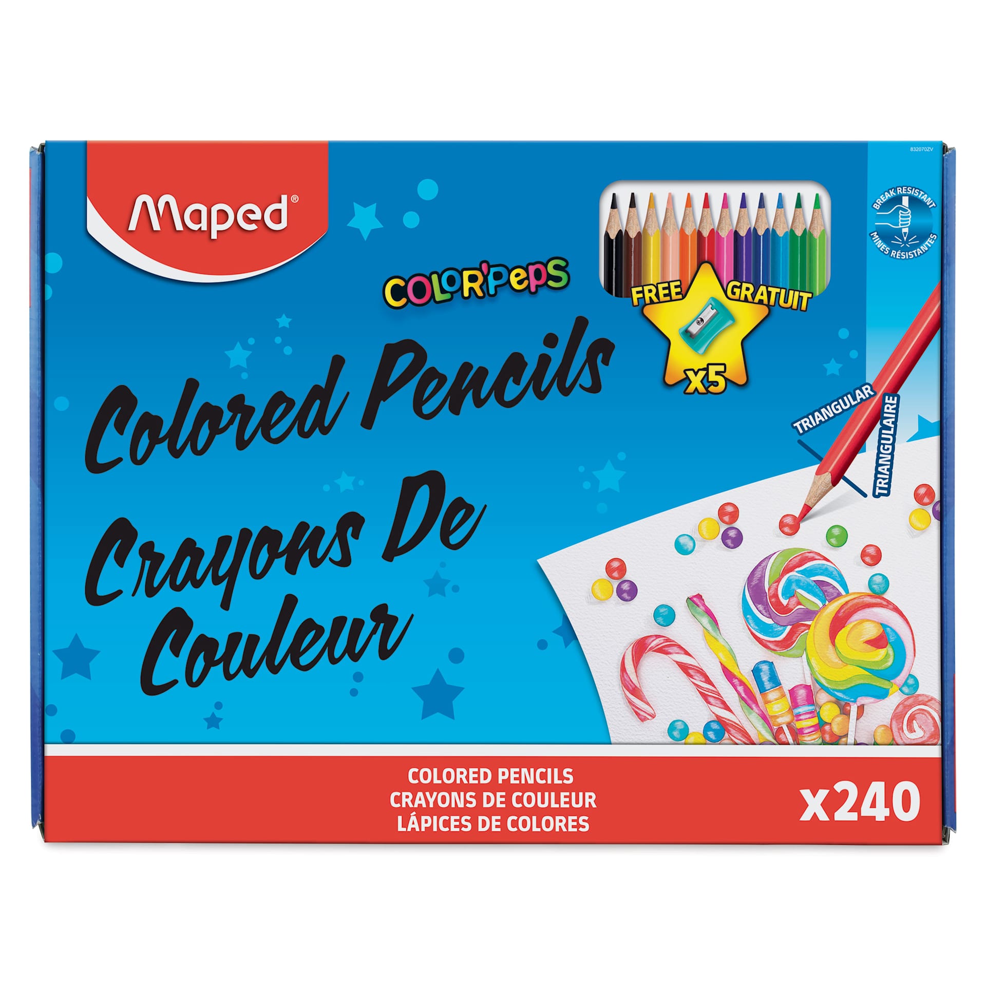 Maped Color'Peps Colored Pencils - Class Pack of 240, front of the box