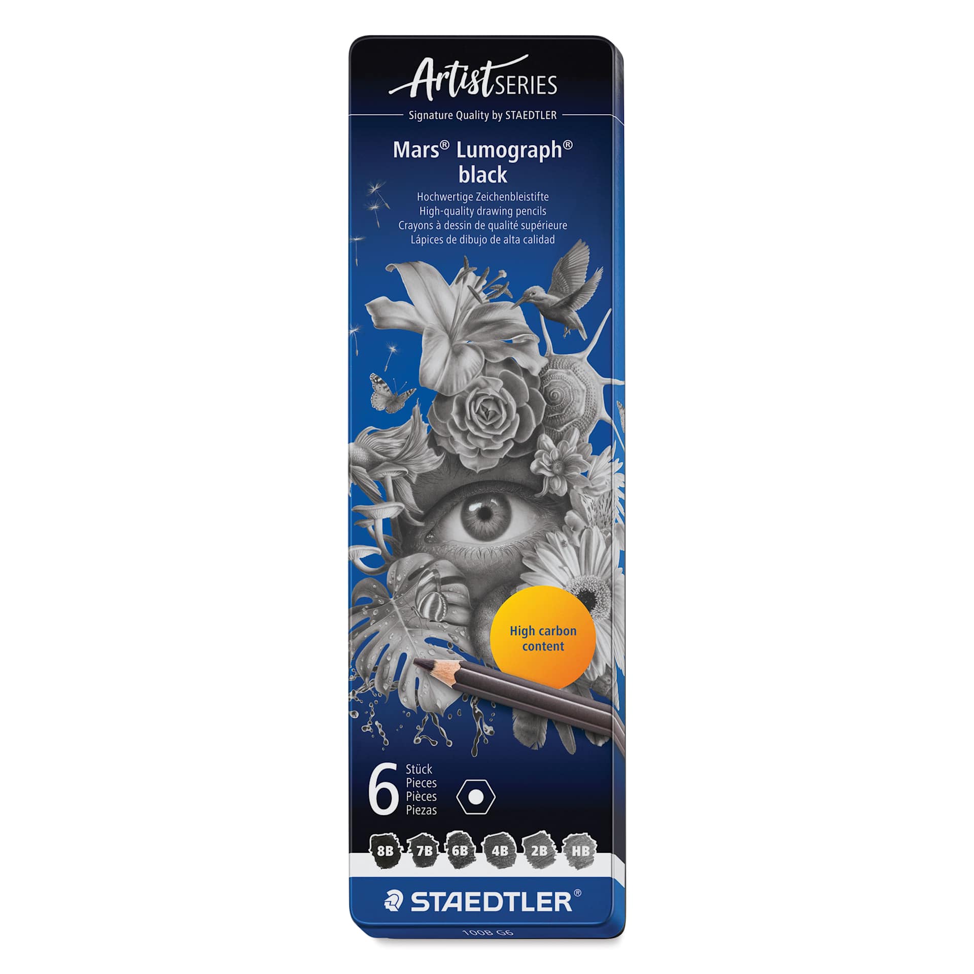 Staedtler Mars Lumograph Black Drawing Pencils - Set of 6
