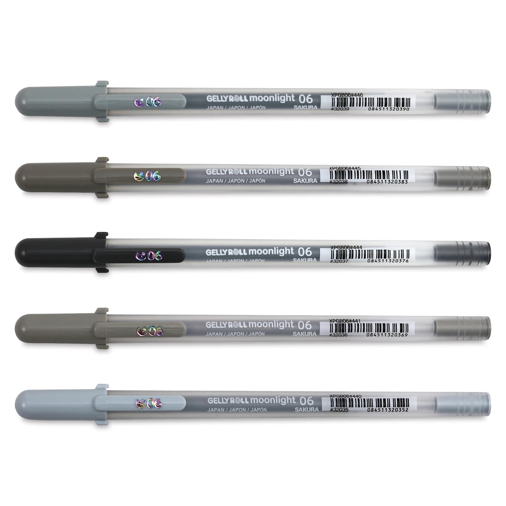 Sakura Gelly Roll Moonlight Pens - Neutral Colors, Set of 5, Fine Point