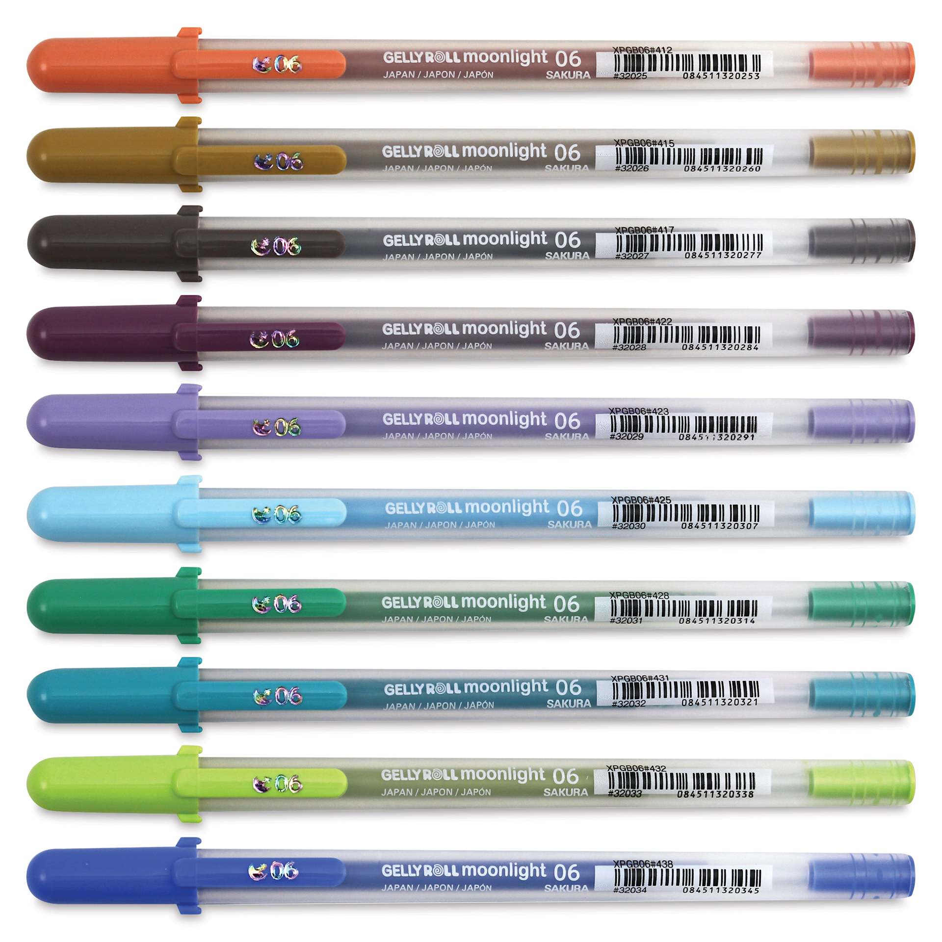 Sakura Gelly Roll Moonlight Pens - Pastel and Dark Colors, Set of 10, Fine Point
