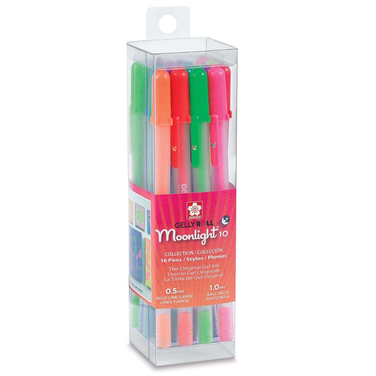 Sakura Gelly Roll Moonlight Pens - Front of package of 16 pc Bold Point pens in assorted colors Sakura Gelly Roll Moonlight Pens - Front of package of 16 pc Bold Point pens in assorted colors