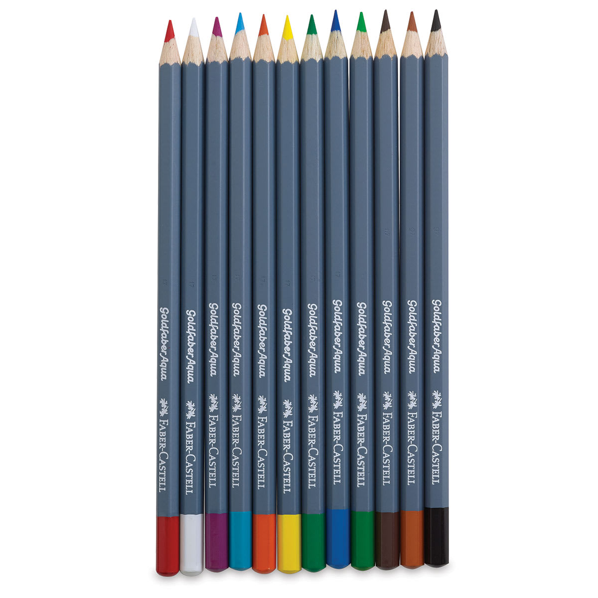 Faber-Castell Goldfaber Aqua Watercolor Pencils - Colors included in the set Class Pack of 144. Faber-Castell Goldfaber Aqua Watercolor Pencils - Colors included in the set Class Pack of 144.