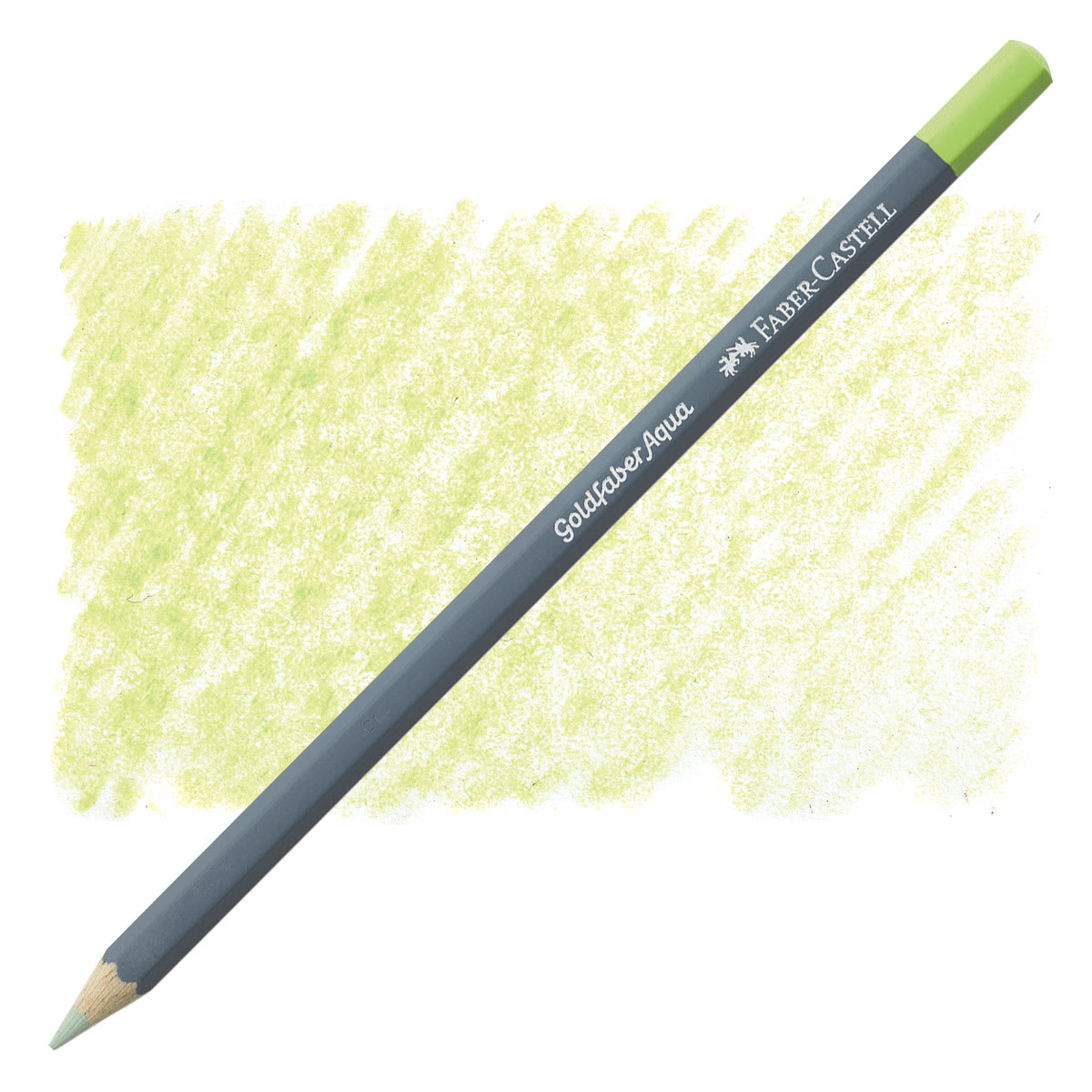 Faber Castell Goldfaber Aqua Watercolor Pencil - Pastel May Green 470 pencil and swatch