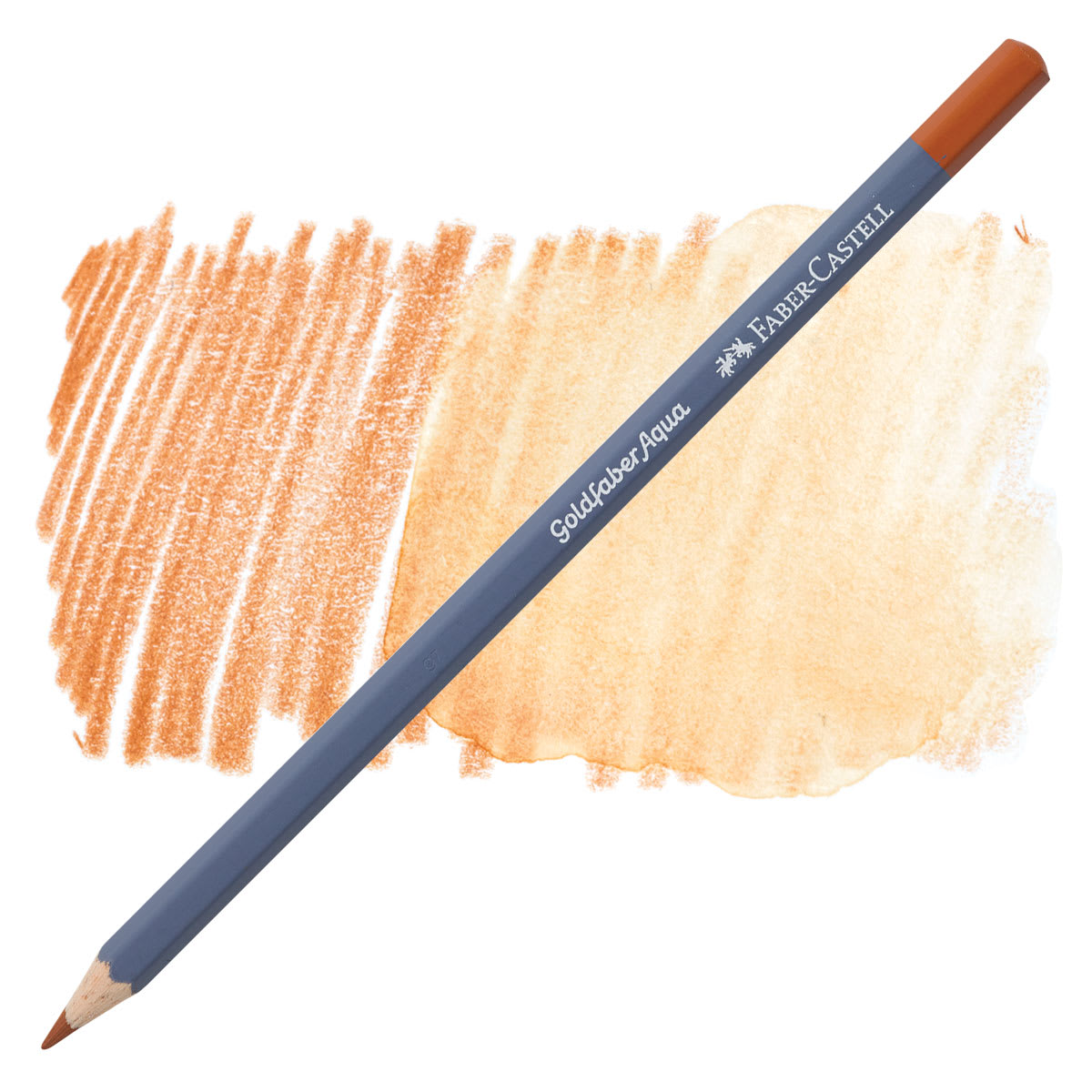 Faber Castell Goldfaber Aqua Watercolor Pencil - Burnt Ochre 187 pencil and swatch