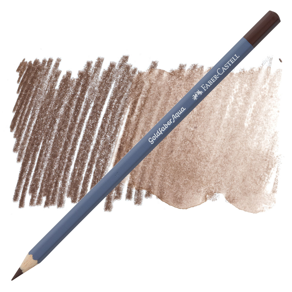 Faber Castell Goldfaber Aqua Watercolor Pencil - Van Dyck Brown 176 pencil and swatch