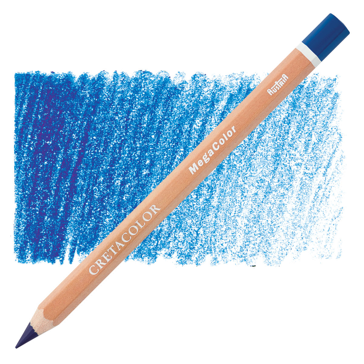 Cretacolor Mega Colored Pencil - Prussian Blue pencil and swatch
