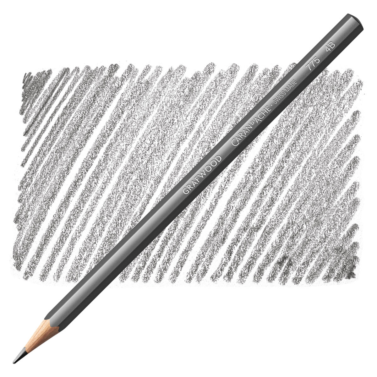 Caran d'Ache Grafwood Pencil - 4B pencil and swatch