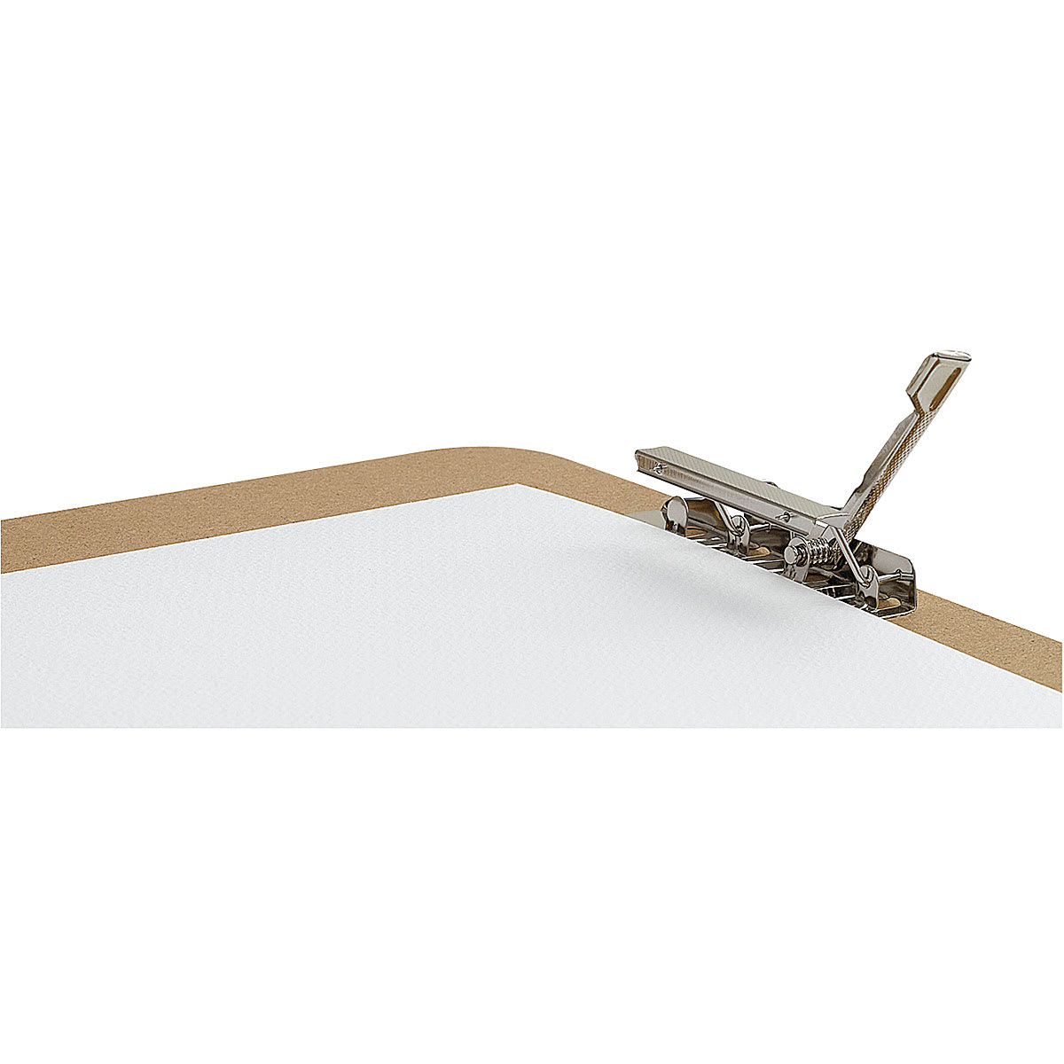 Richeson Drawing Clipboard, sheet inserted in board under raised spring clip Richeson Drawing Clipboard, sheet inserted in board under raised spring clip